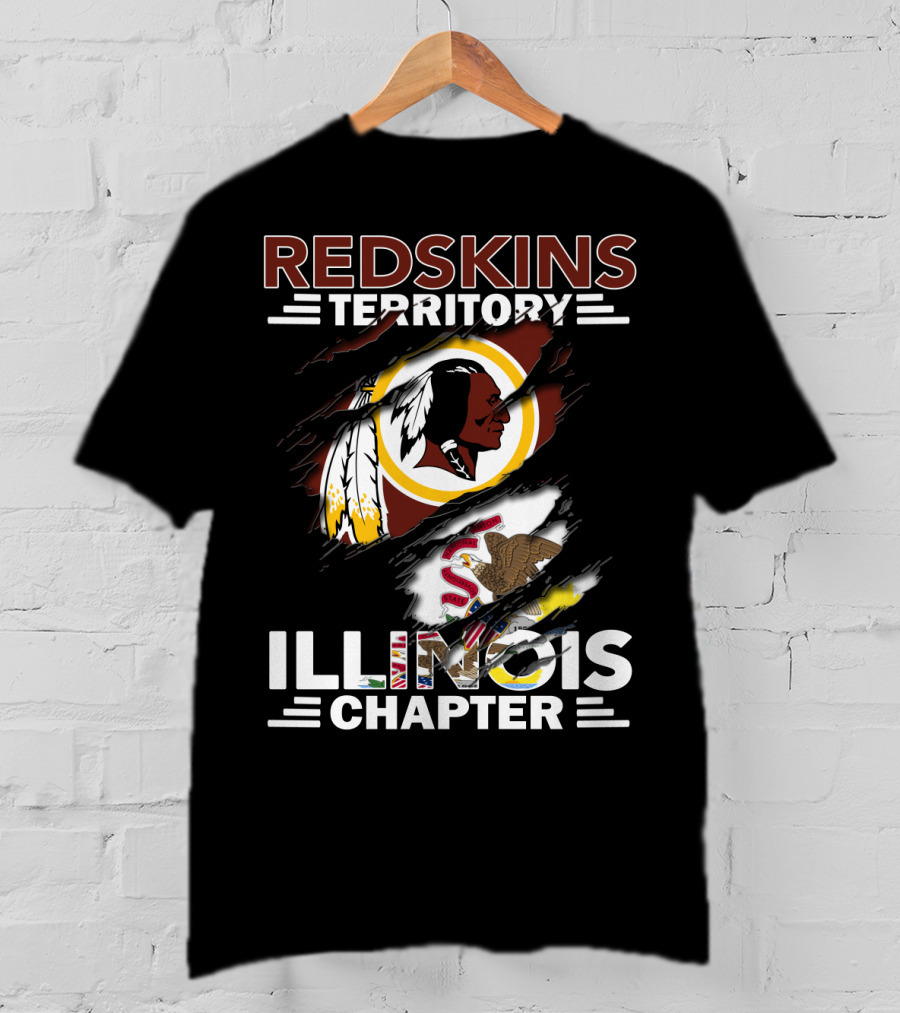 Redskins Territory Illinois Chapter Nfl Logo Illinois State Flag T-Shirt