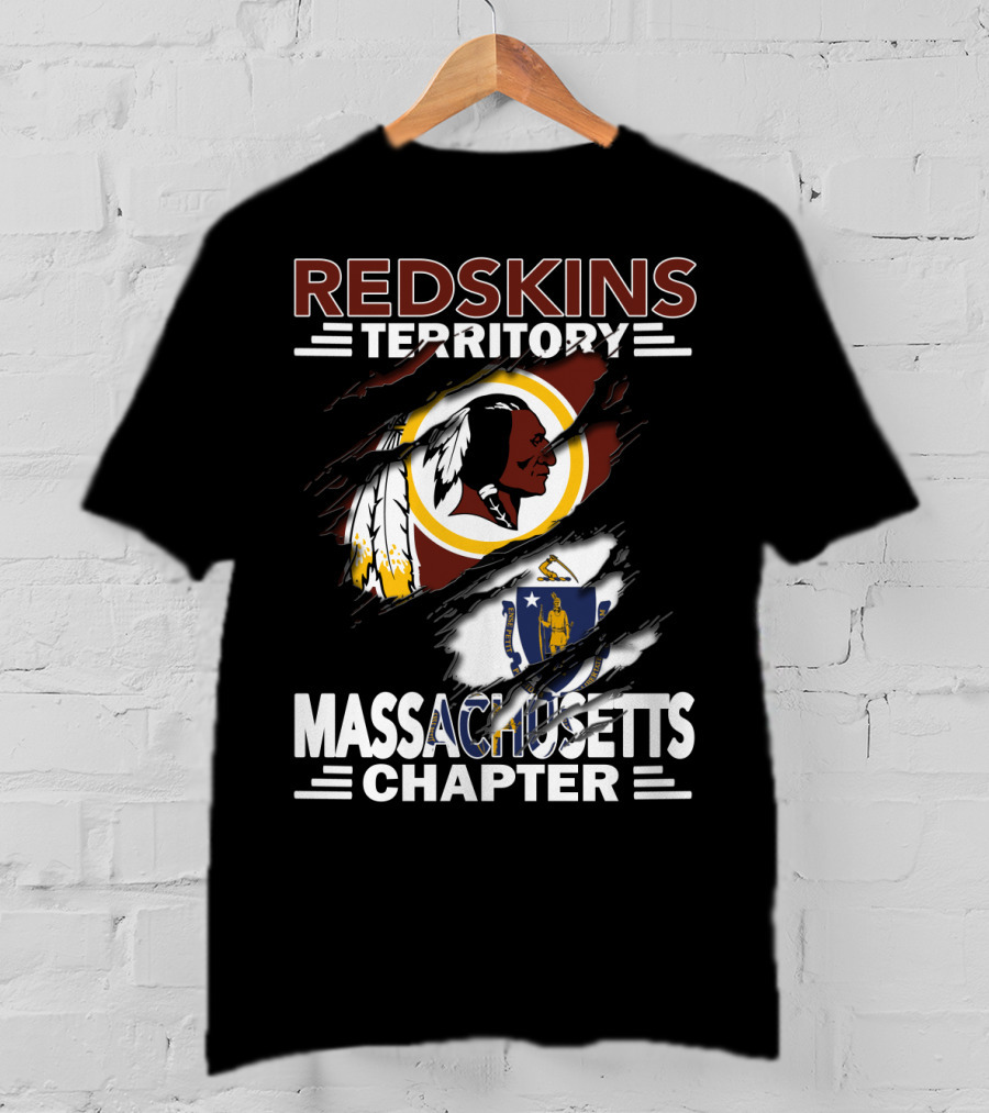 Redskins Territory Massachusetts Chapter Logo With State T-Shirt