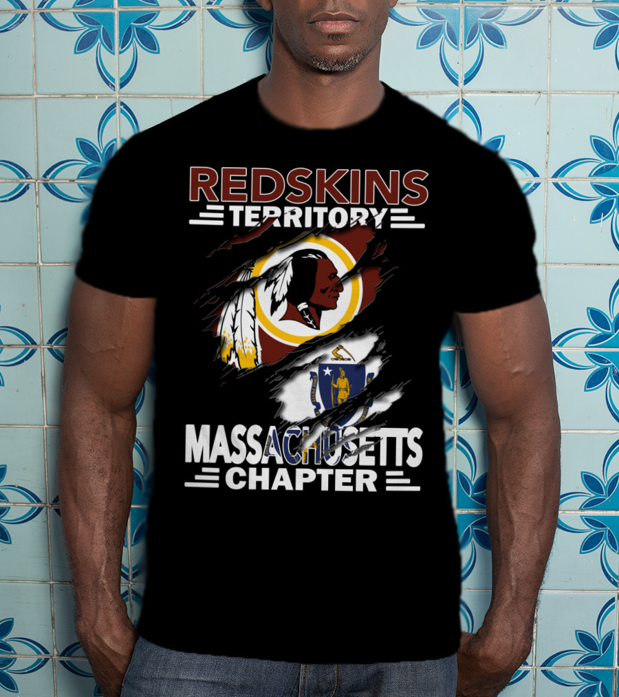 Redskins Territory Massachusetts Chapter Logo With State T-Shirt
