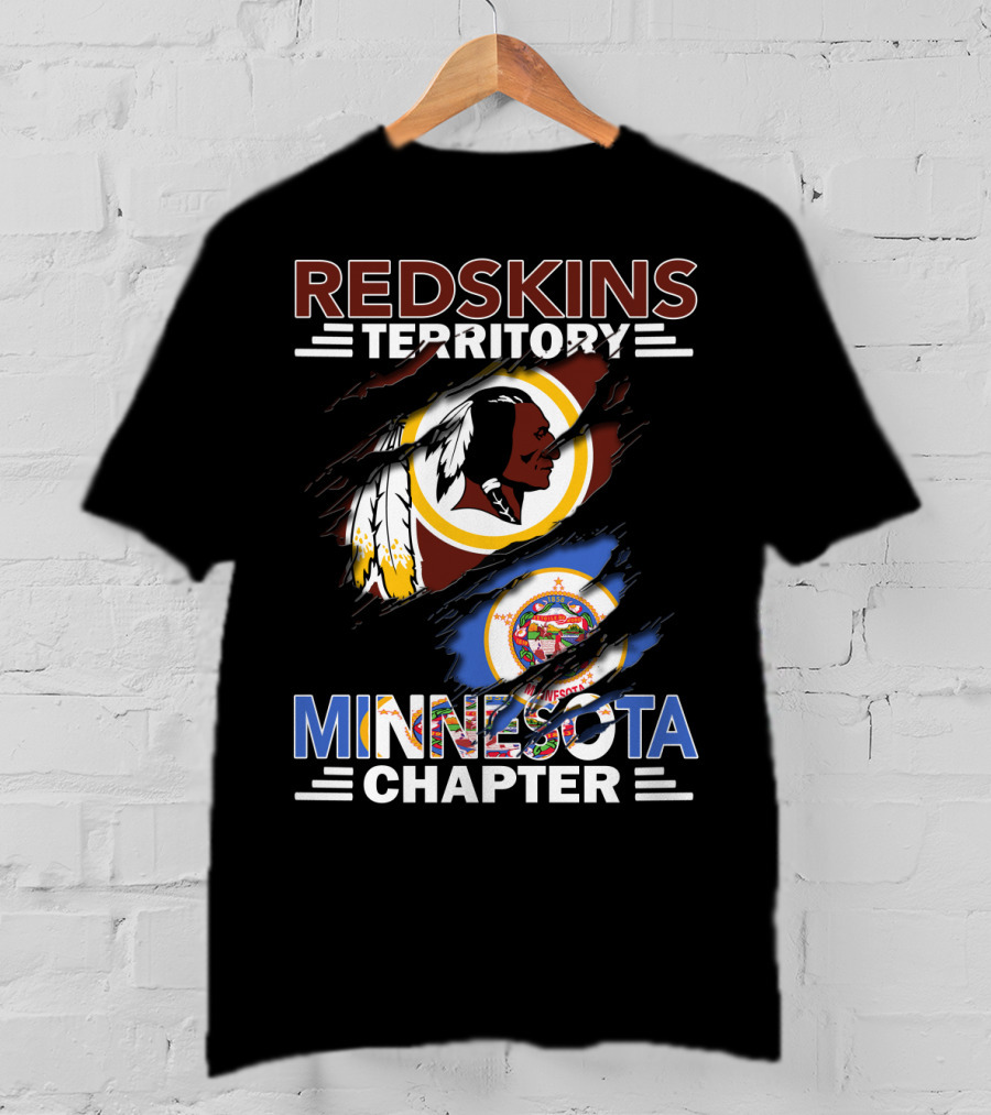 Redskins Territory Minnesota Chapter Logo With State And Team T-Shirt