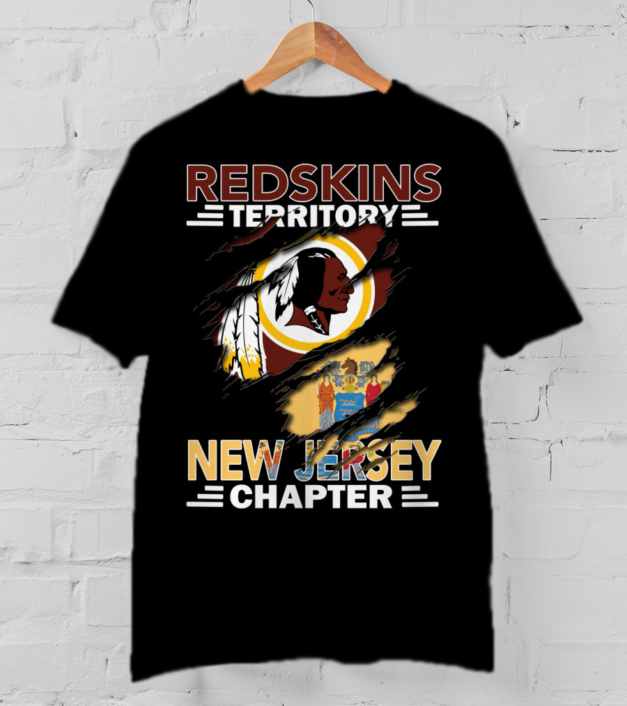 Redskins Territory New Jersey Chapter Washington Football State Flag Fan Club T-Shirt