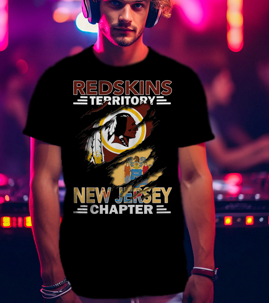 Redskins Territory New Jersey Chapter Washington Football State Flag Fan Club T-Shirt