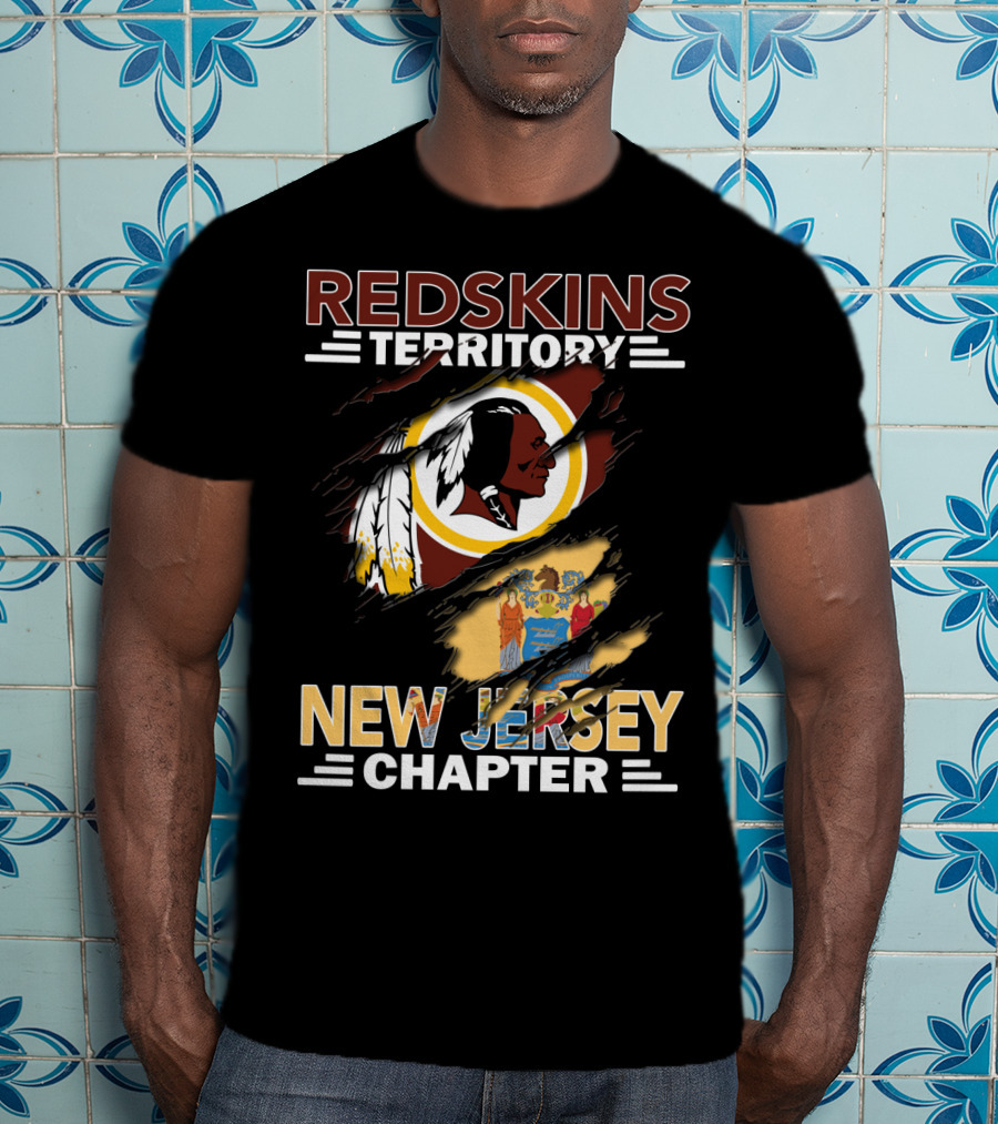 Redskins Territory New Jersey Chapter Washington Football State Flag Fan Club T-Shirt