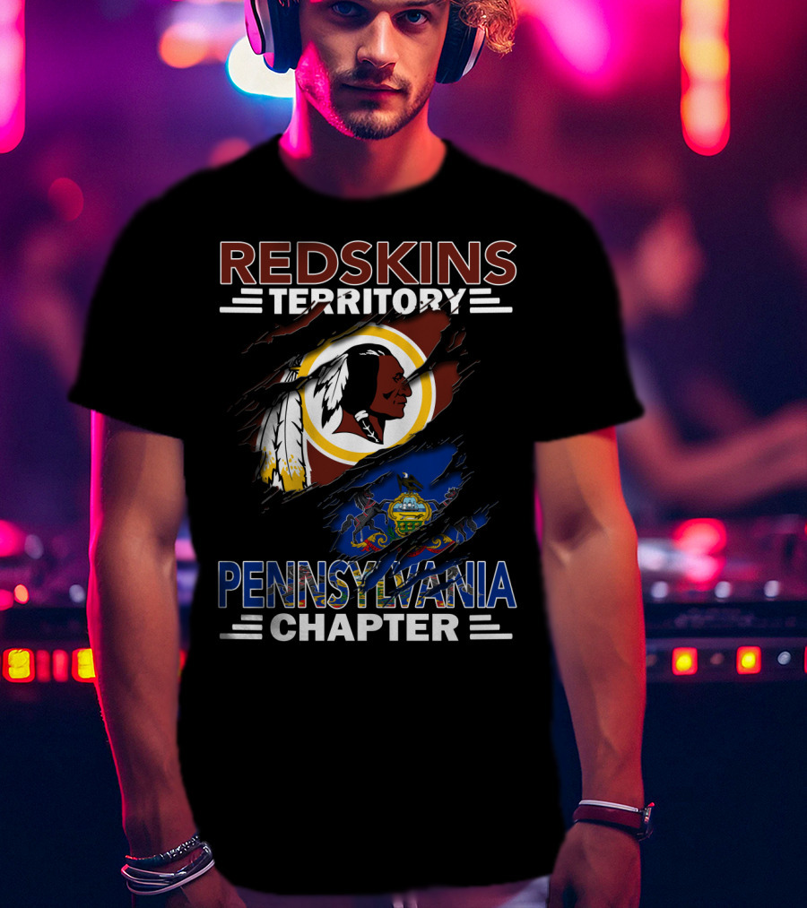 Redskins Territory Pennsylvania Chapter Logo Featuring Flag Elements T-Shirt