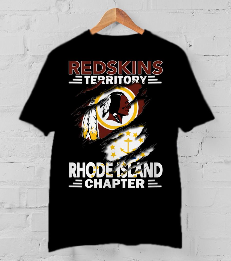 Redskins Territory Rhode Island Chapter Logo And Flag T-Shirt