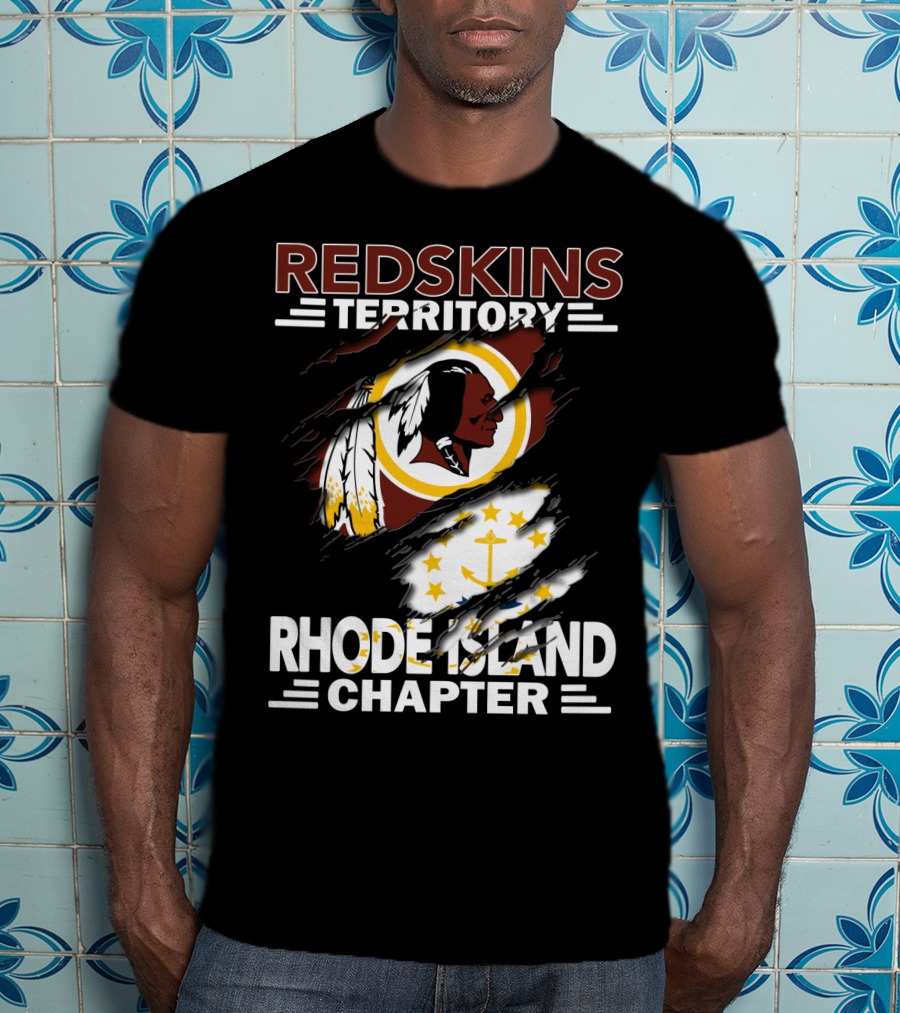 Redskins Territory Rhode Island Chapter Logo And Flag T-Shirt