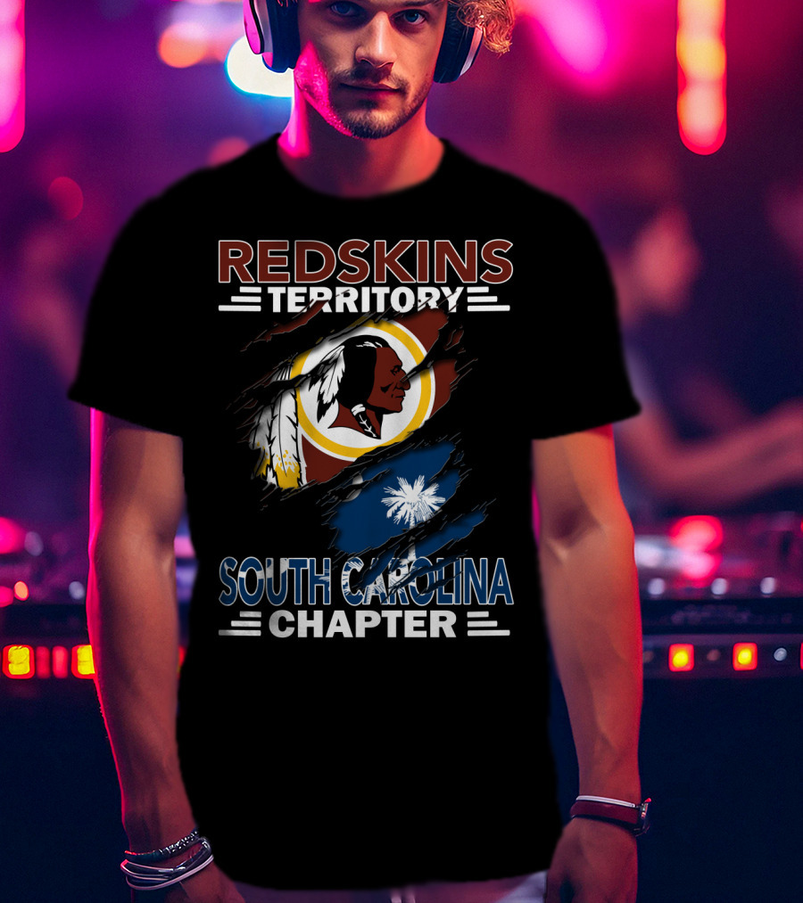 Redskins Territory South Carolina Chapter Logo With State Flag T-Shirt