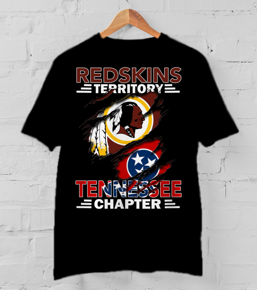 Redskins Territory Tennessee Chapter Washington Redskins And Tennessee Flag T-Shirt