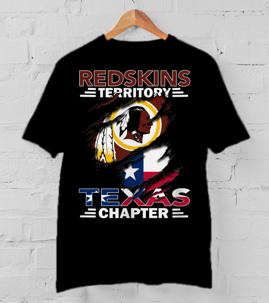 Redskins Territory Texas Chapter Flag And Logo Fusion T-Shirt