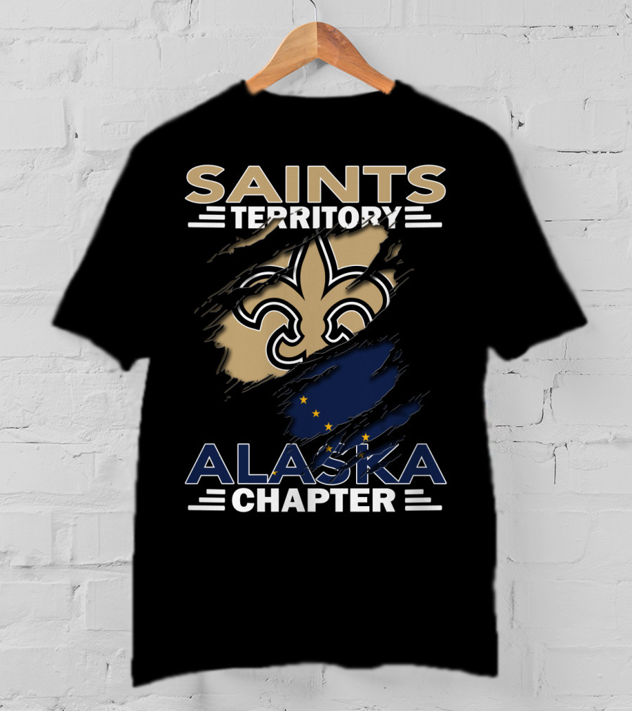 Saints Territory Alaska Chapter Fleur-de-Lis And Alaska Flag T-Shirt