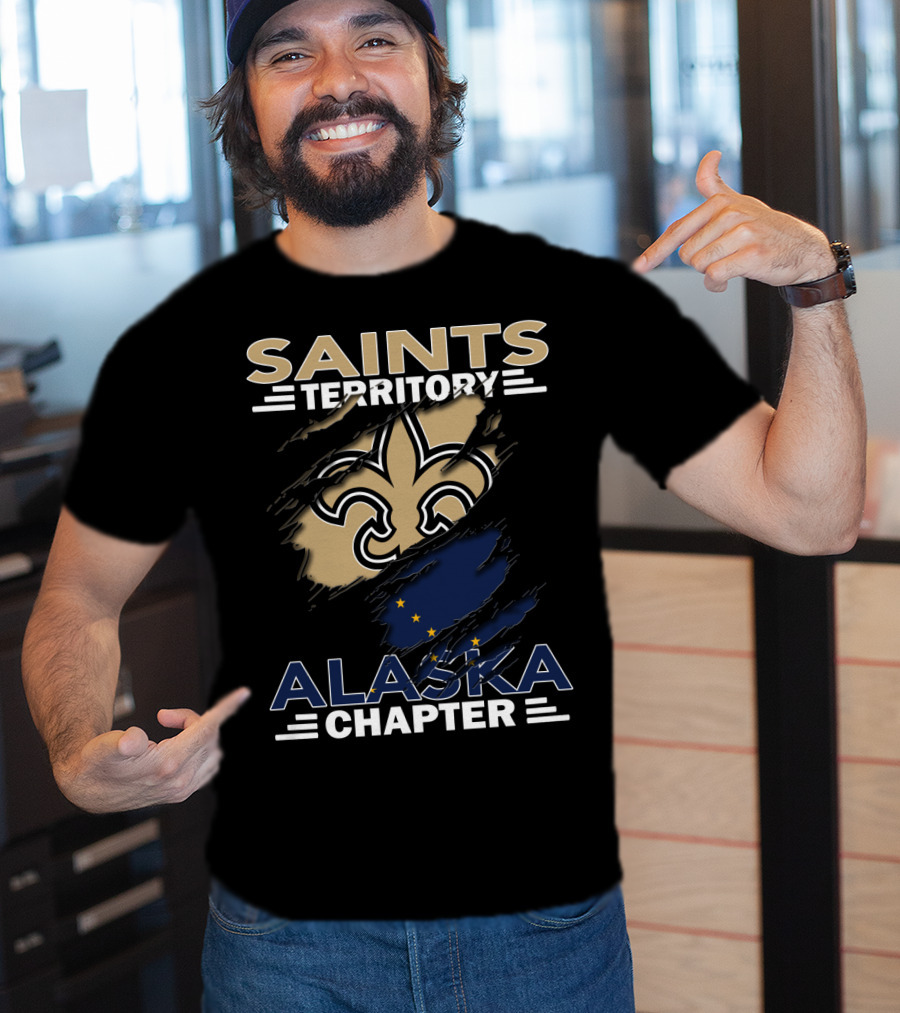 Saints Territory Alaska Chapter Fleur-de-Lis And Alaska Flag T-Shirt