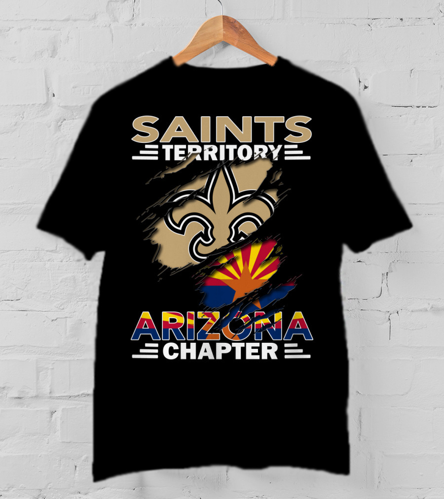 Saints Territory Arizona Chapter Fleur-de-lis And Arizona Flag T-Shirt