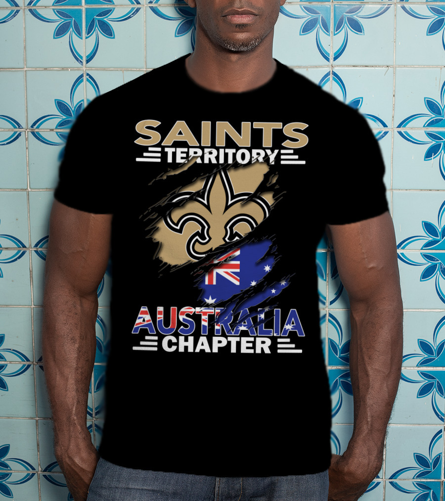 Saints Territory Fleur-de-Lis Australia Chapter Flag T-Shirt
