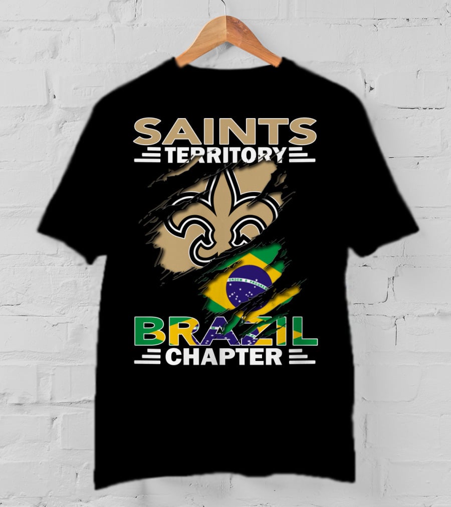 Saints Territory Brazil Chapter Fleur-DE-Lis Flag T-Shirt