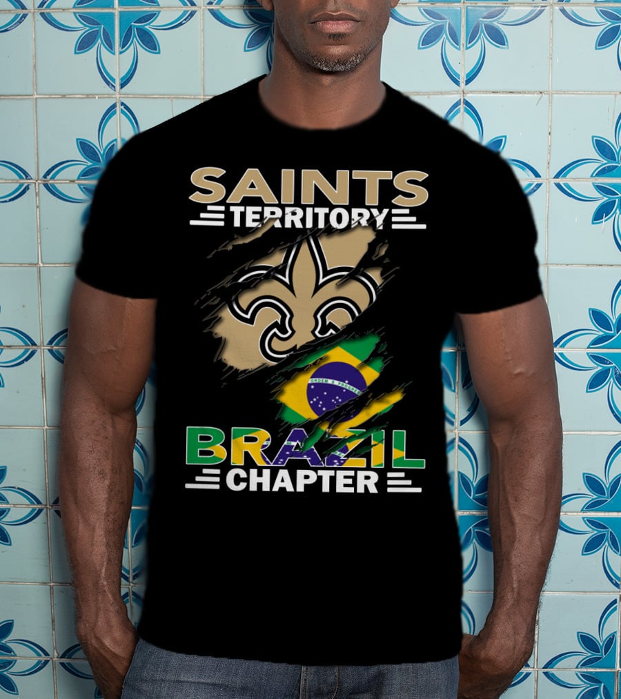 Saints Territory Brazil Chapter Fleur-DE-Lis Flag T-Shirt