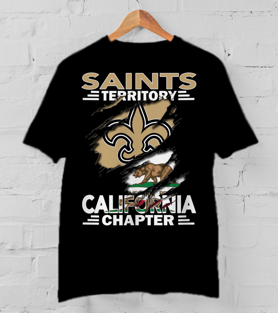 Saints Territory California Chapter Fleur-de-Lis And State Bear T-Shirt