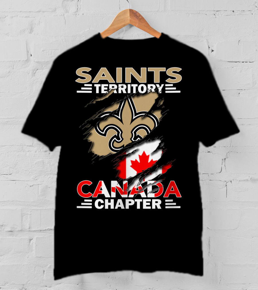 Saints Territory Canada Chapter Fleur-de-Lis And Maple Leaf T-Shirt