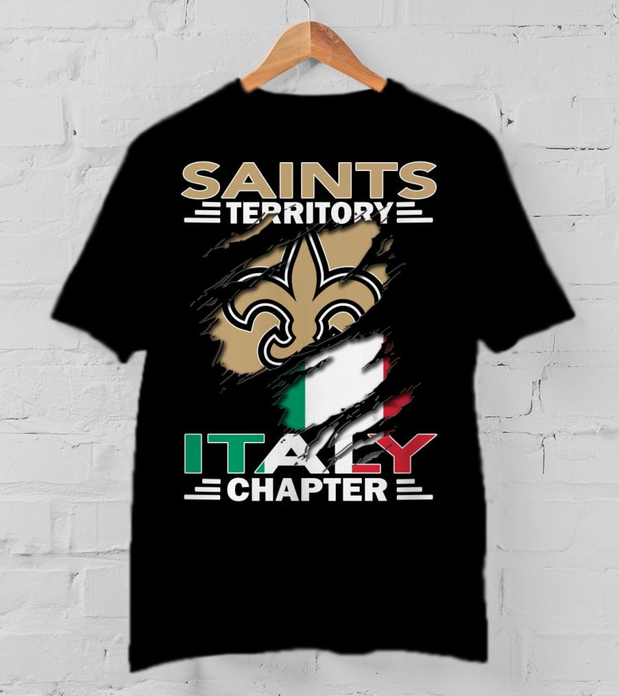 Saints Territory Italy Chapter Fleur-de-Lis With Italian Flag T-Shirt