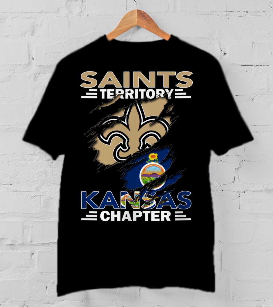 Saints Territory Kansas Chapter Fleur-de-Lis And State Seal Elements T-Shirt