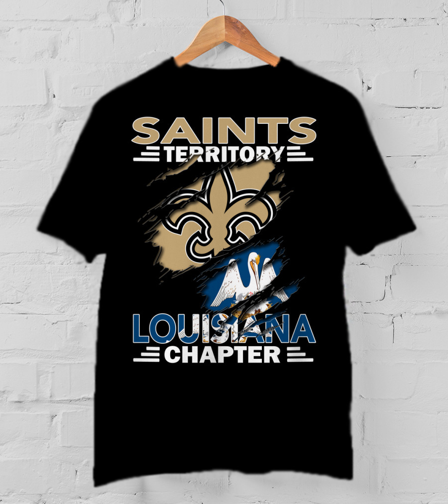 Saints Territory Louisiana Chapter Fleur-de-Lis Pelican Emblem T-Shirt