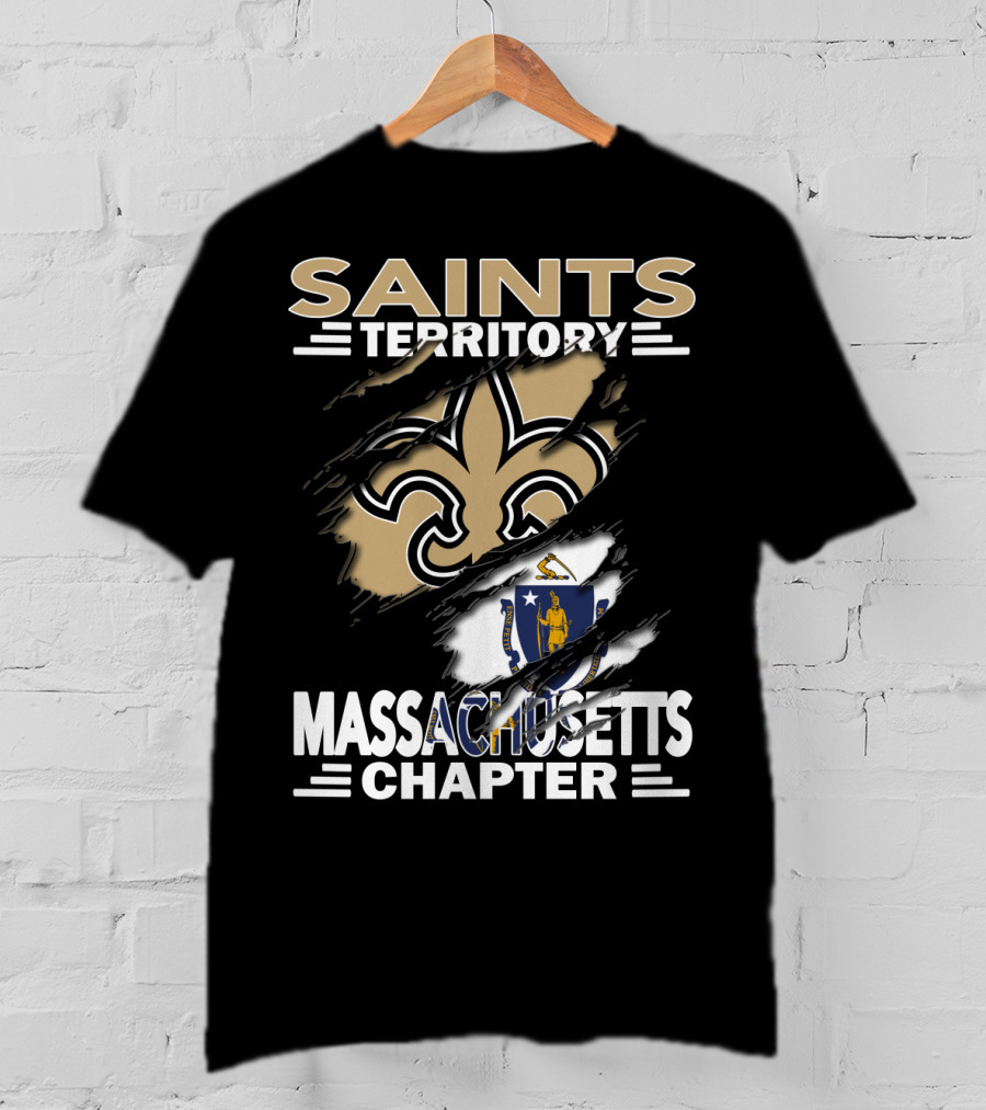Saints Territory Massachusetts Chapter Fleur-de-Lis And State Seal T-Shirt