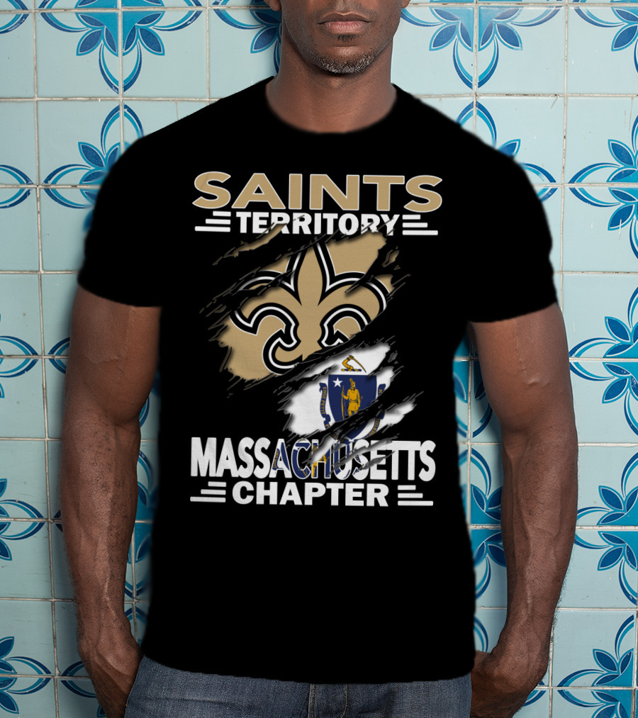 Saints Territory Massachusetts Chapter Fleur-de-Lis And State Seal T-Shirt