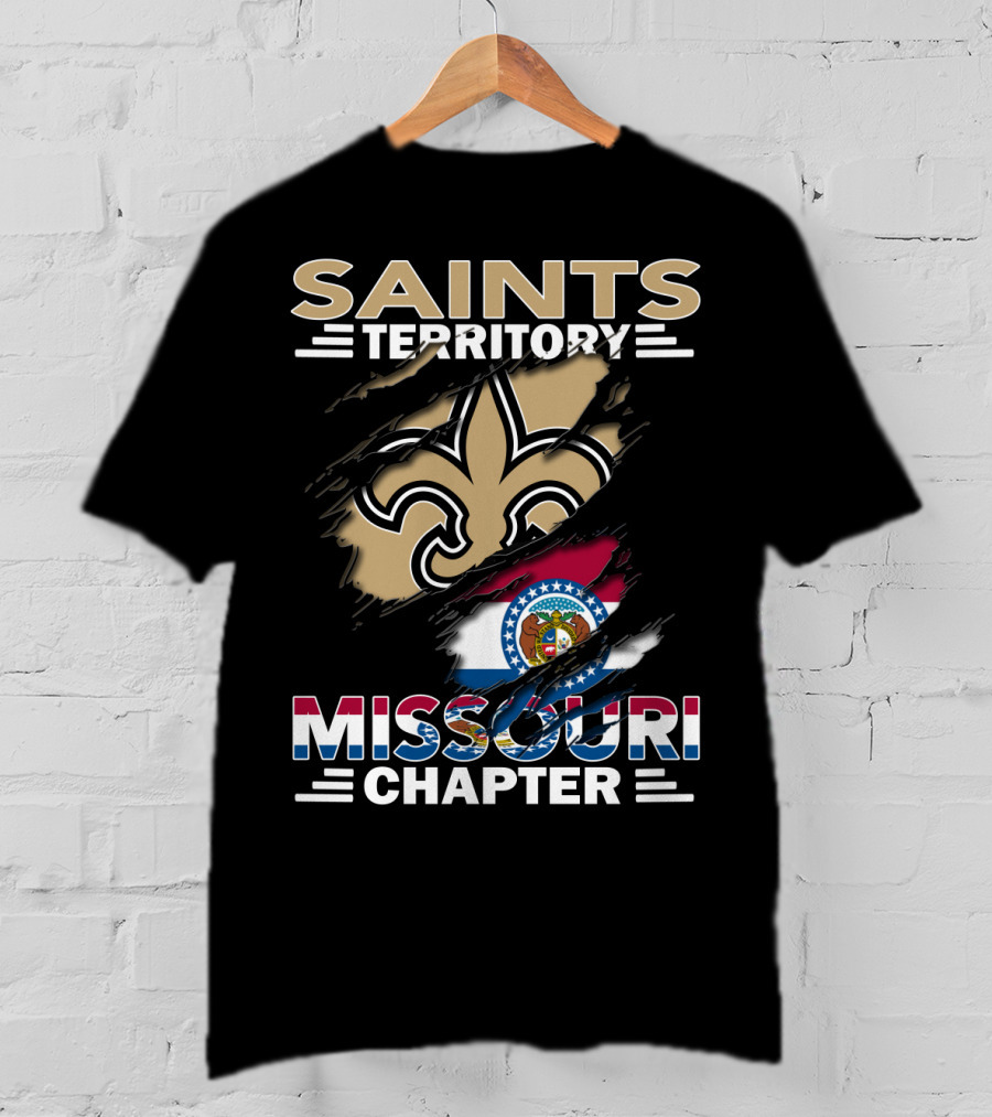 Missouri Chapter Saints Territory Fleur-de-Lis And State Flag T-Shirt