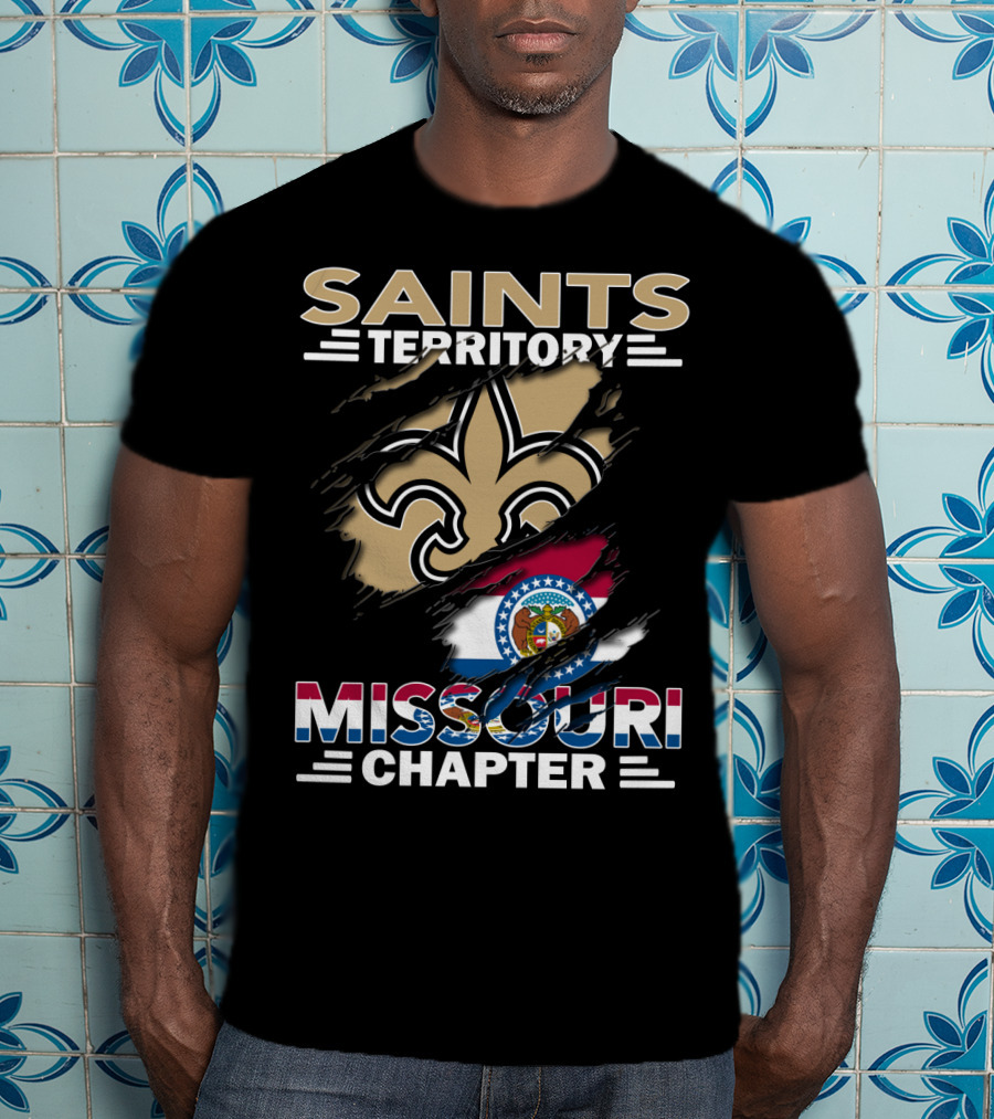 Missouri Chapter Saints Territory Fleur-de-Lis And State Flag T-Shirt
