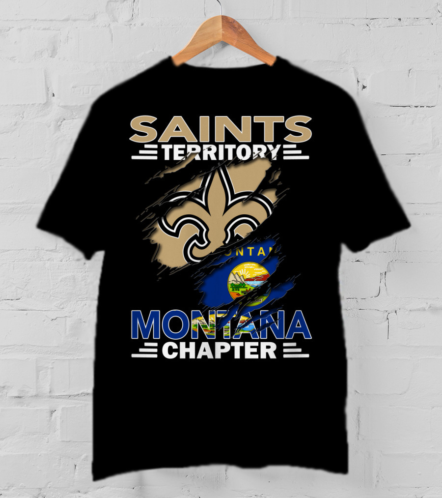 Saints Territory Montana Chapter Fleur-De-Lis State Flag Iconic Symbol T-Shirt