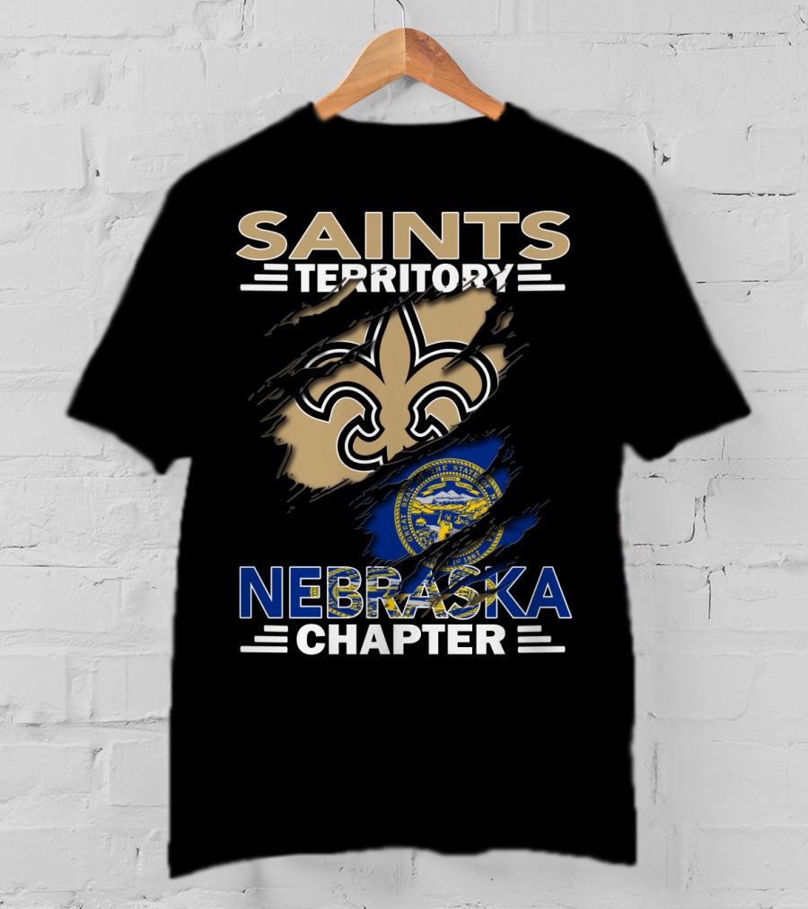 Saints Territory Nebraska Chapter Fleur-De-Lis Nebraska State Seal T-Shirt