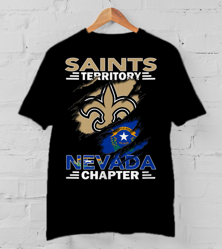 Saints Territory Nevada Chapter Battle Born Fleur-de-Lis Flag T-Shirt
