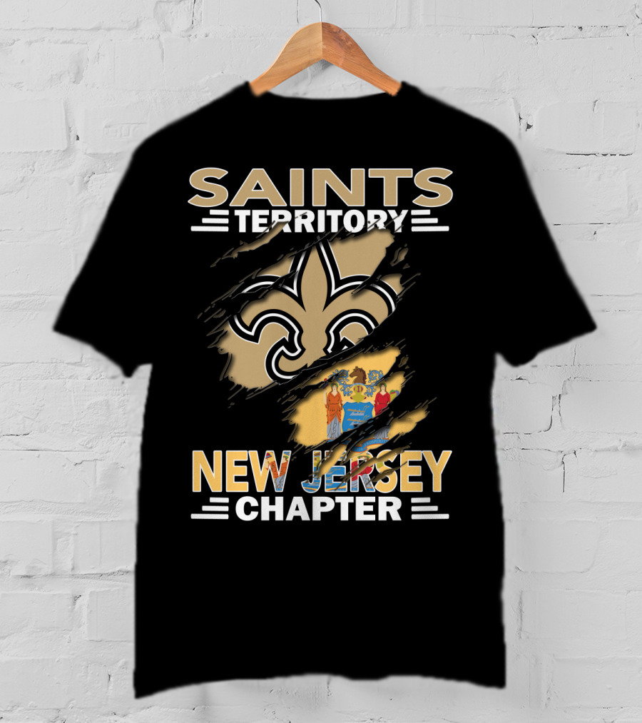 Saints Territory Fleur De Lis New Jersey Chapter Flag T-Shirt