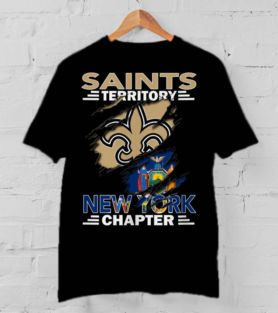 Saints Territory Fleur-de-Lis New York Chapter With New York State Emblem T-Shirt