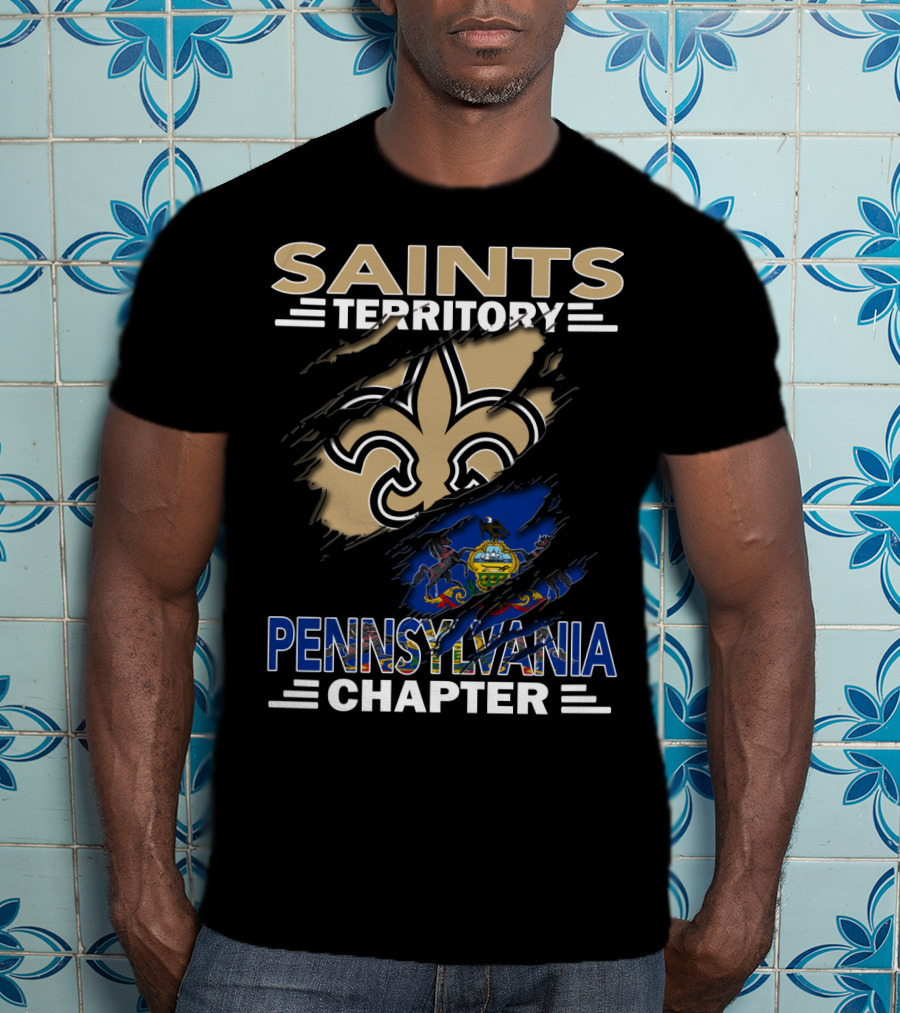Saints Territory Fleur-De-Lis Pennsylvania Chapter State T-Shirt