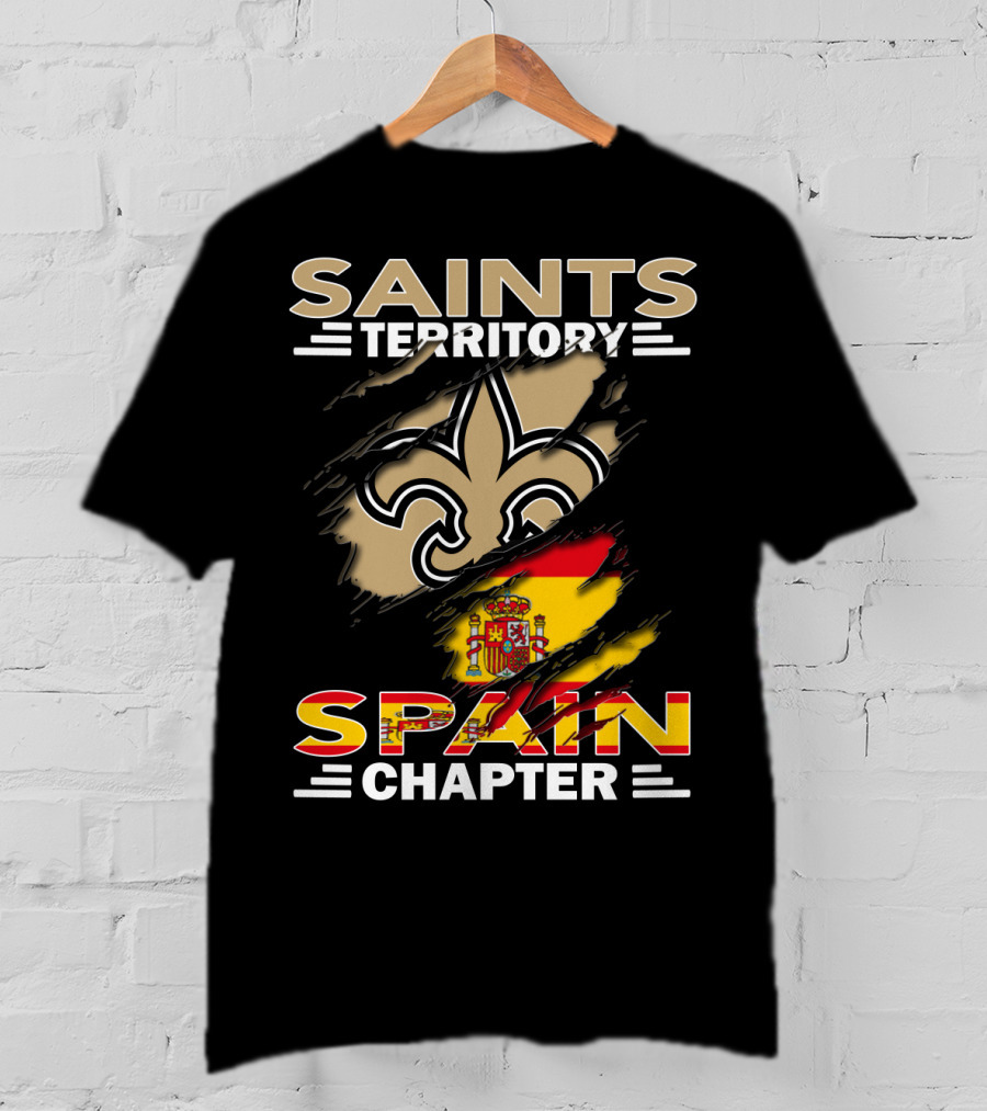 Saints Territory Fleur-De-Lis Spain Chapter Flag T-Shirt