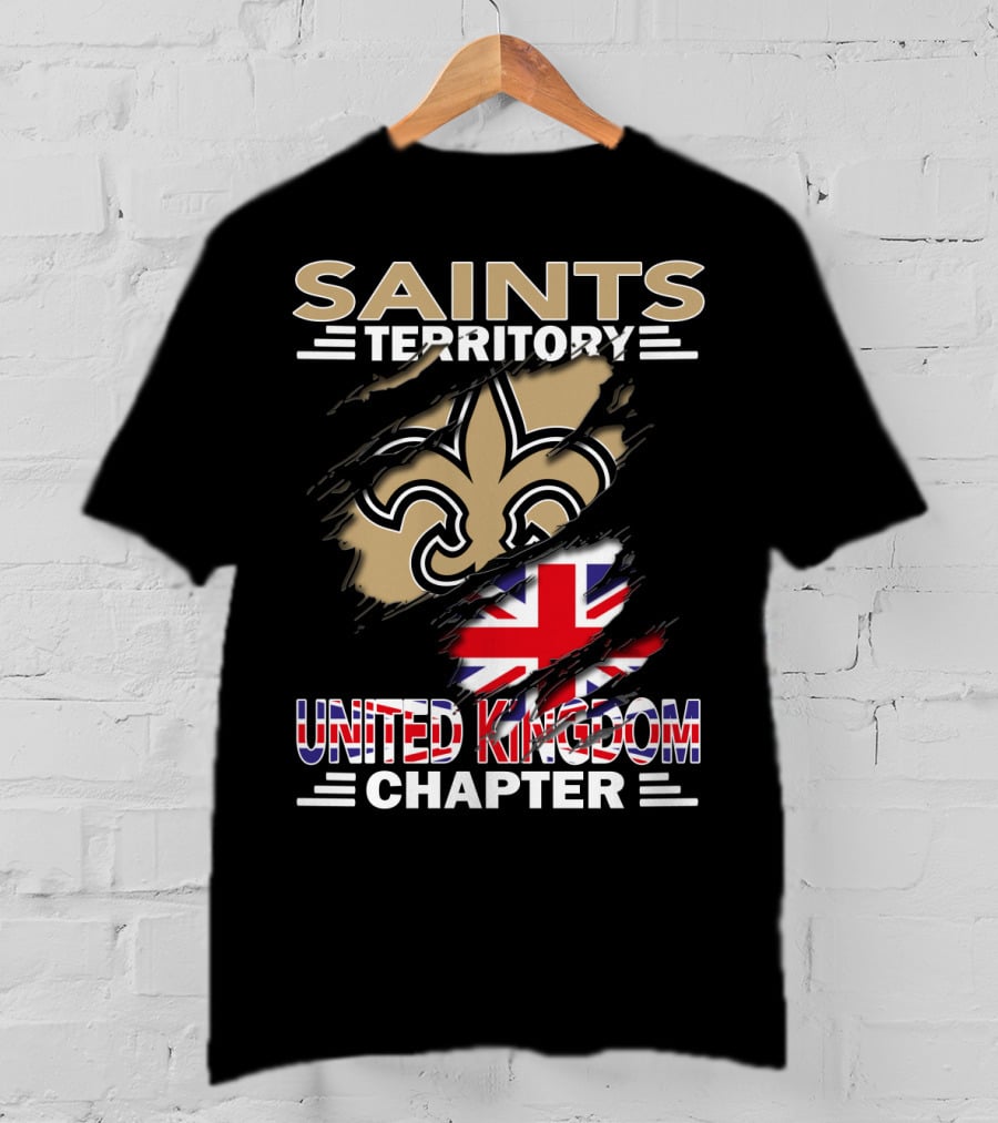 Saints Territory United Kingdom Chapter Fleur-de-lis And Union Jack T-Shirt