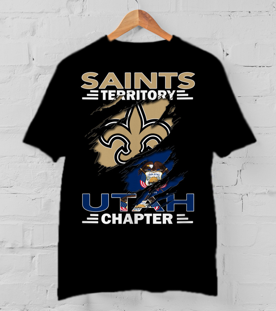 Saints Territory Utah Chapter Fleur-de-Lis And State Flag T-Shirt