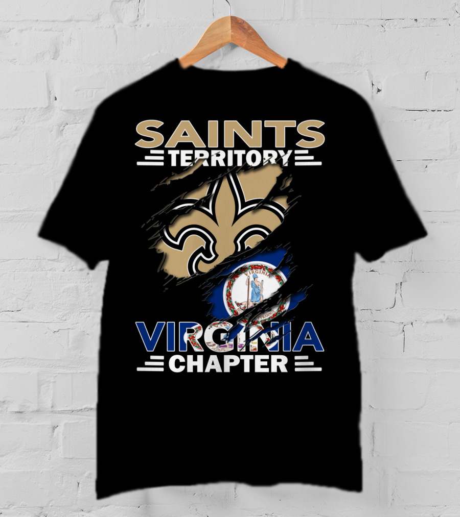 Saints Territory Virginia Chapter Fleur-de-Lis State Flag T-Shirt