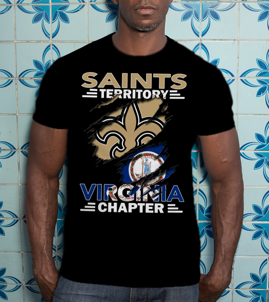 Saints Territory Virginia Chapter Fleur-de-Lis State Flag T-Shirt