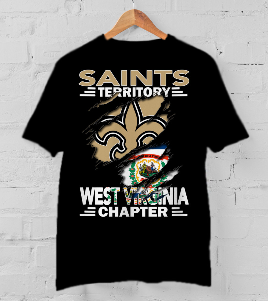 Saints Territory Fleur-de-lis West Virginia Chapter Flag T-Shirt