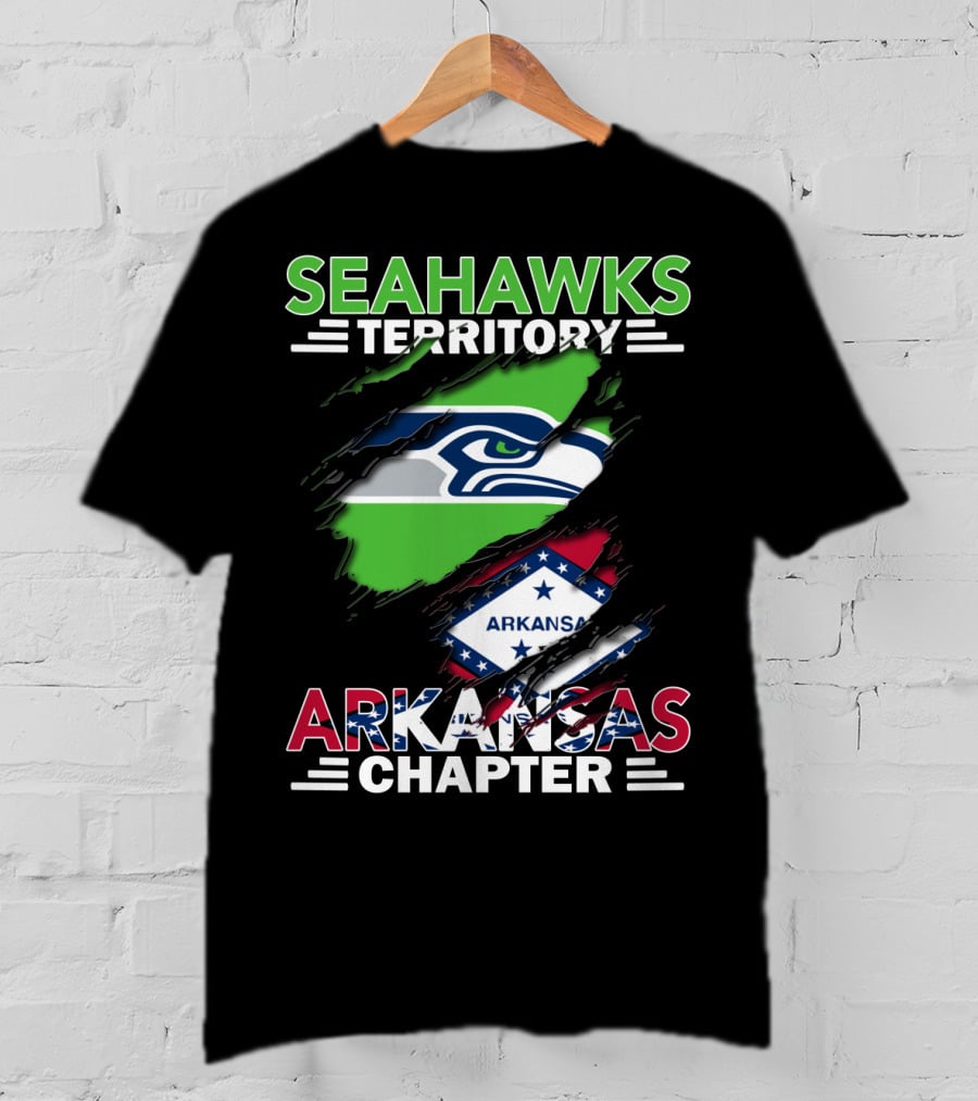 Seahawks Territory Arkansas Chapter Seahawks Logo And Arkansas Flag T-Shirt