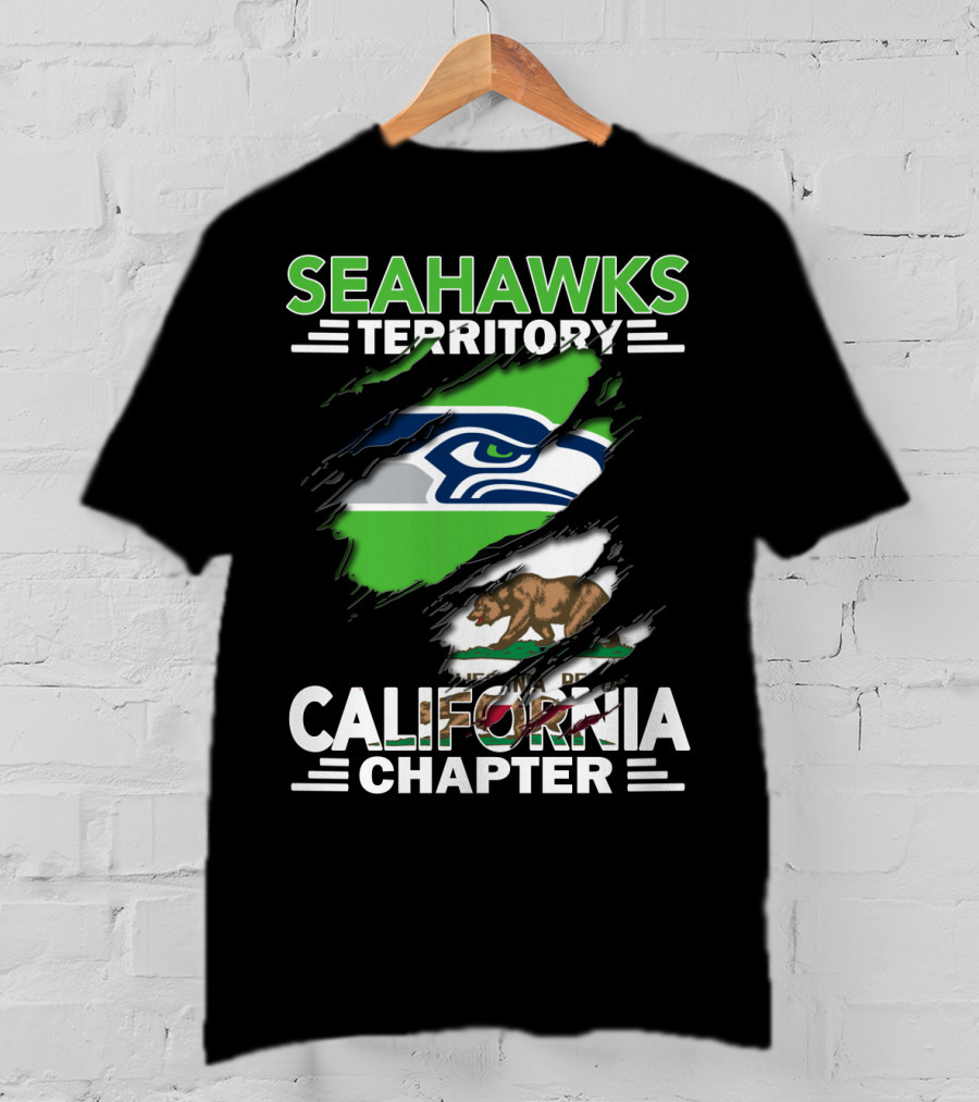 Seahawks Territory California Chapter With Seahawks Logo And California Bear T-Shirt