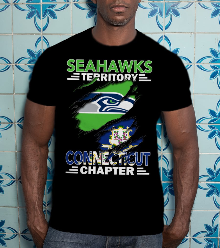 Seahawks Territory Connecticut Chapter Logo Ripped T-Shirt