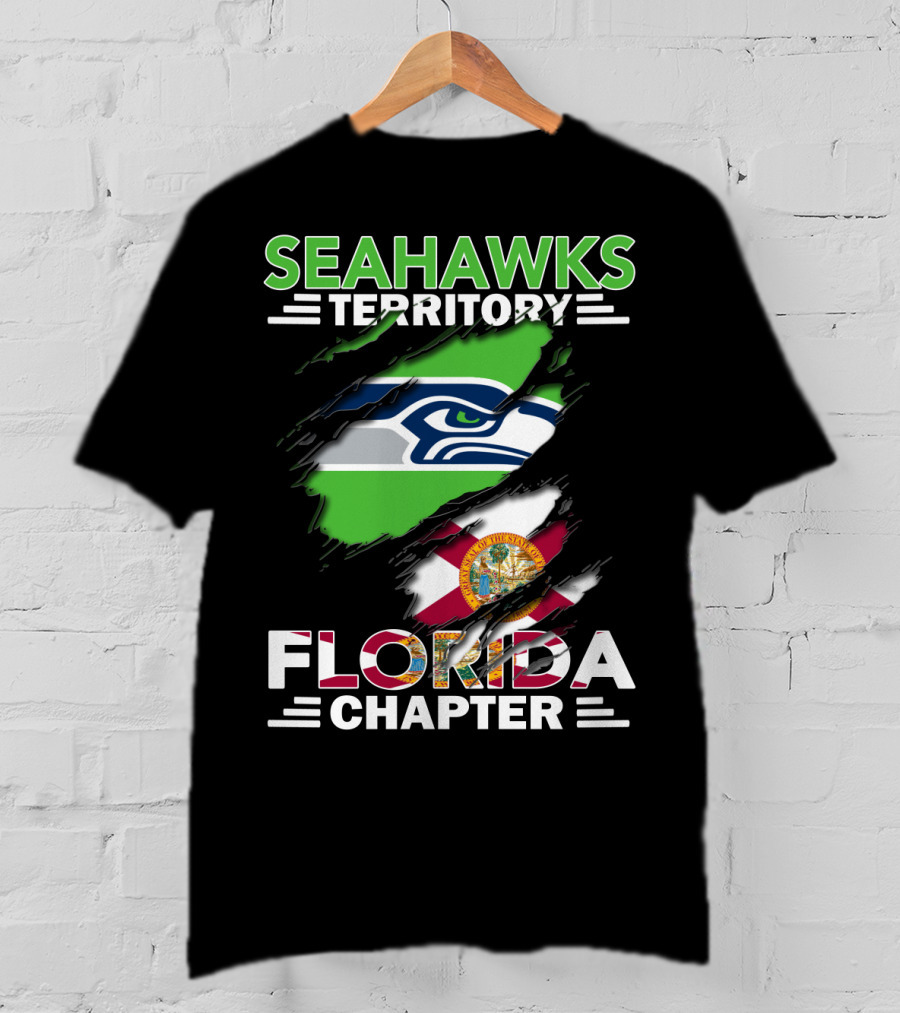 Seahawks Territory Florida Chapter Flag Rip T-Shirt