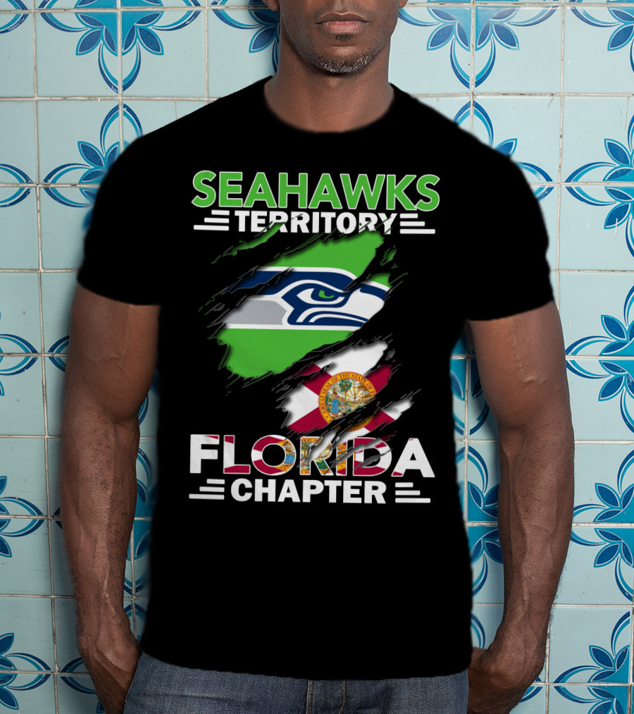 Seahawks Territory Florida Chapter Flag Rip T-Shirt