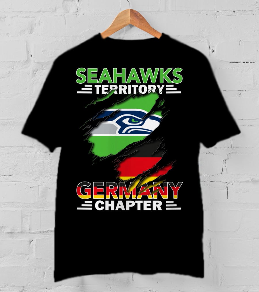 Seahawks Territory Germany Chapter Fan Community Featuring Iconic Team Logo And National Colors T-Shirt