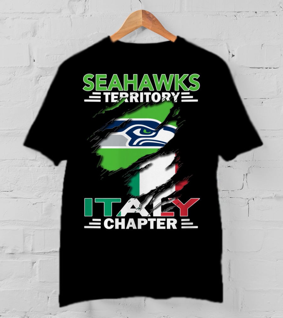 Seahawks Territory Italy Chapter With Italian Flag And Seahawks T-Shirt