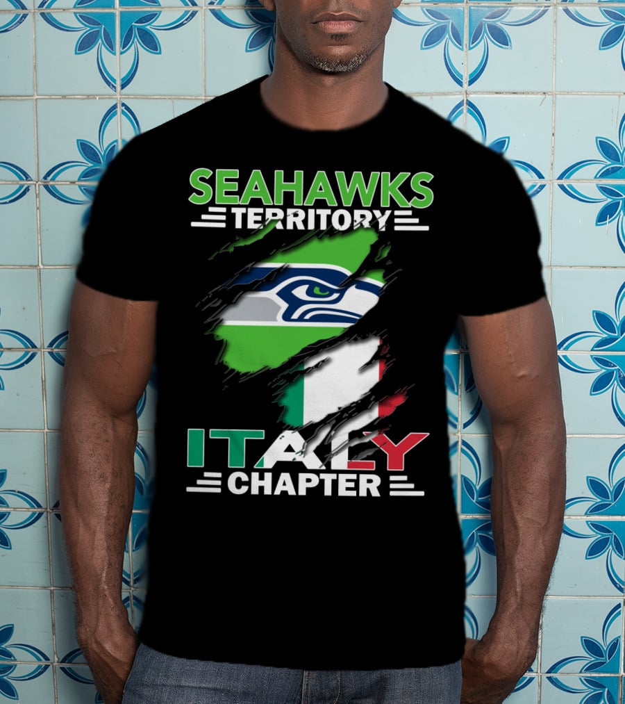 Seahawks Territory Italy Chapter With Italian Flag And Seahawks T-Shirt