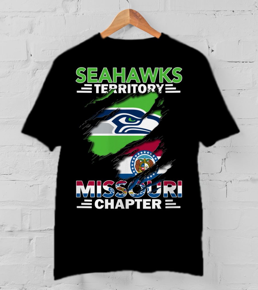 Seahawks Territory Missouri Chapter Flag And Logo Integration T-Shirt