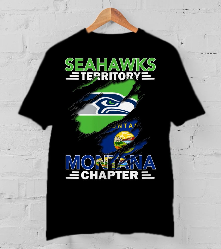 Seahawks Territory Montana Chapter Flag Logo T-Shirt